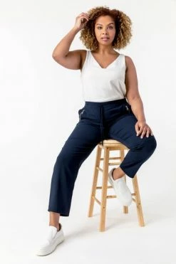 Roman Black Roman Navy Curve 29 Inch Tie Front Joggers -Roman Sales Shop unnamed file 12401