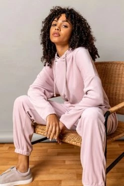 Roman Pink Velour Lounge Drawcord Joggers -Roman Sales Shop unnamed file 12406