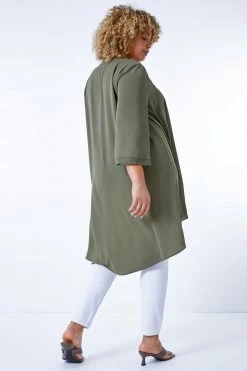 Roman Green Curve Plain Longline Kimono 9 Roman Green Curve Plain Longline Kimono -Roman Sales Shop unnamed file 12415