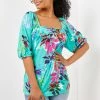 Roman Green Petite Tropical Print Square Neck Top 2 Roman Green Petite Tropical Print Square Neck Top -Roman Sales Shop unnamed file 12440