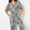 Roman Black Wave Print Belted Jumpsuit -Roman Sales Shop unnamed file 12459