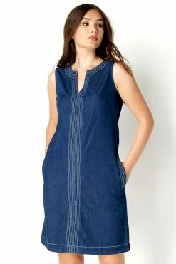 Roman Blue Denim Shift Dress