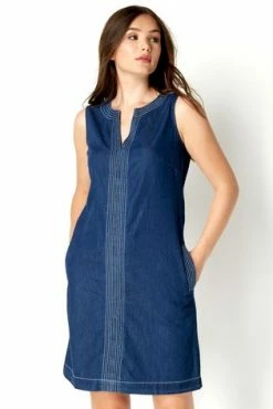 Roman Blue Denim Shift Dress -Roman Sales Shop unnamed file 12474