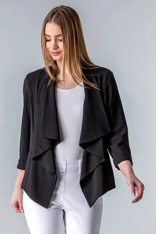 Roman Black Waterfall 3/4 Sleeve Jacket 6 Roman Black Waterfall 3/4 Sleeve Jacket - Image 4