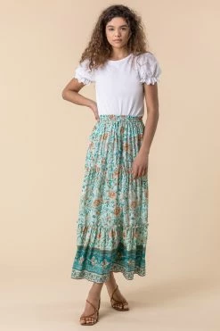Roman Green Tiered Print Maxi Skirt 9 Roman Green Tiered Print Maxi Skirt -Roman Sales Shop unnamed file 12491