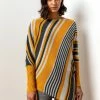 Roman Yellow Asymmetric Stripe Print Jumper