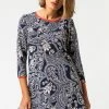 Roman Blue Paisley Print Contrast Trim Tunic Top 2 Roman Blue Paisley Print Contrast Trim Tunic Top -Roman Sales Shop unnamed file 12514