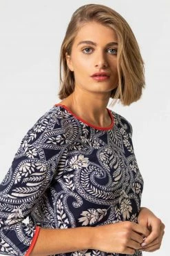 Roman Blue Paisley Print Contrast Trim Tunic Top 10 Roman Blue Paisley Print Contrast Trim Tunic Top -Roman Sales Shop unnamed file 12517