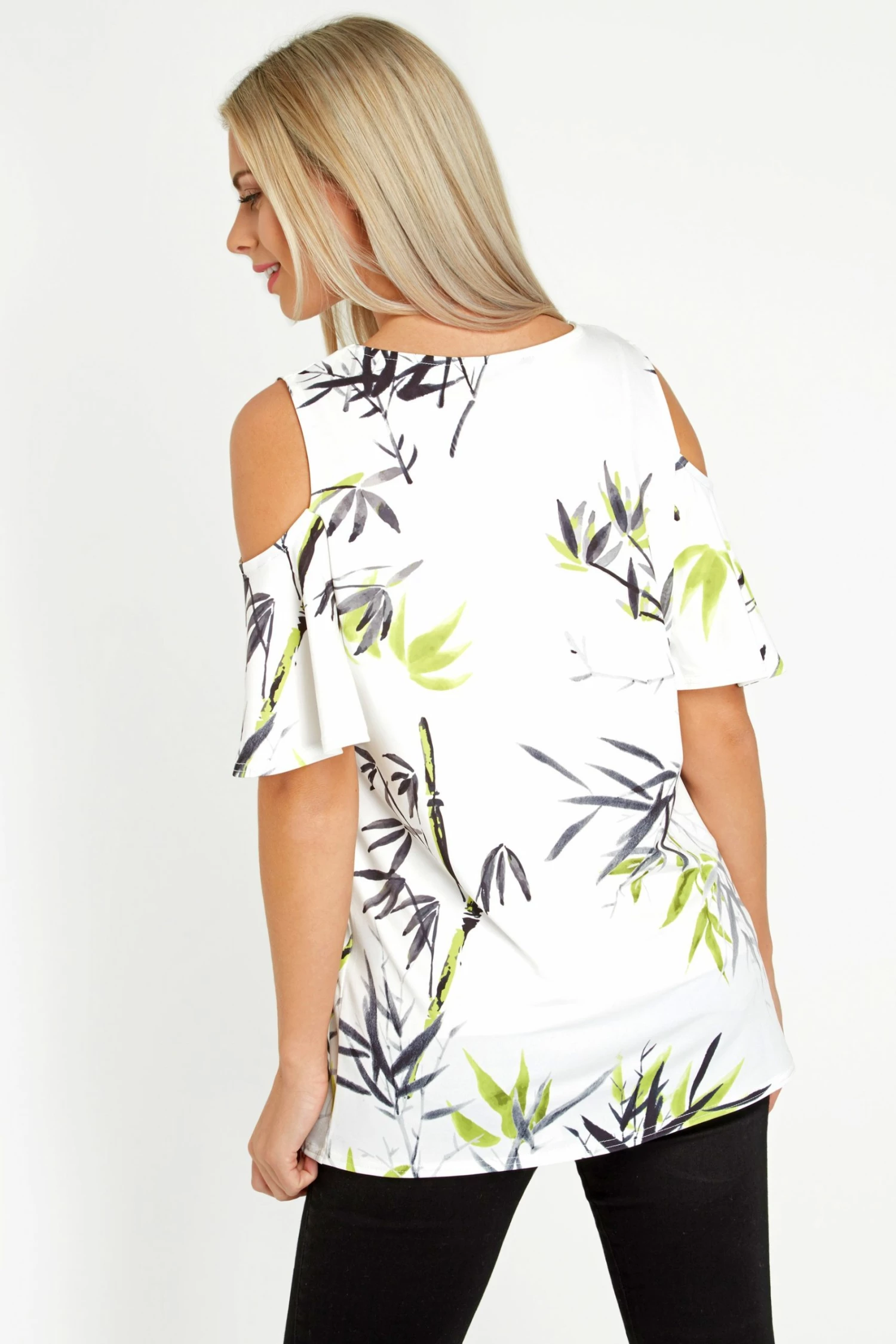 Roman Ivory Oriental Cold Shoulder Top 4 Roman Ivory Oriental Cold Shoulder Top - Image 2