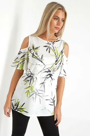 Roman Ivory Oriental Cold Shoulder Top 7 Roman Ivory Oriental Cold Shoulder Top - Image 5