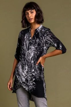 Roman Black Mono Print Layered Tunic 13 Roman Black Mono Print Layered Tunic -Roman Sales Shop unnamed file 12540