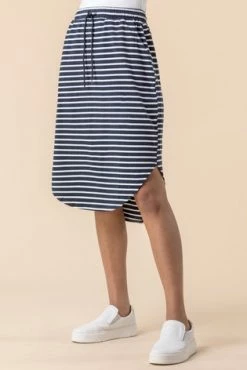 Roman Navy Jersey Stripe Print Skirt 11 Roman Navy Jersey Stripe Print Skirt -Roman Sales Shop unnamed file 12555