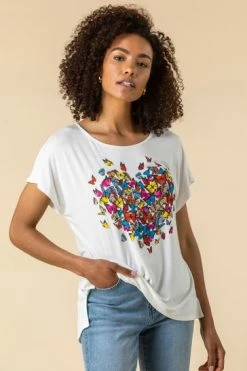 Roman Black Butterfly Heart Print T-Shirt 14 Roman Black Butterfly Heart Print T-Shirt -Roman Sales Shop unnamed file 12564