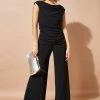 Roman Black Cowl Neck Ruched Jumpsuit 1 Roman Black Cowl Neck Ruched Jumpsuit -Roman Sales Shop unnamed file 12577