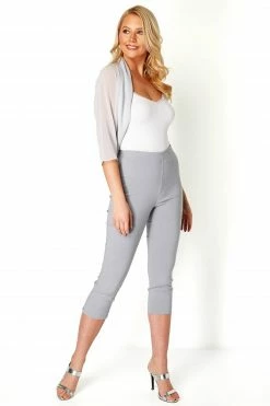 Roman Grey Ruched Hem Chiffon Bolero 11 Roman Grey Ruched Hem Chiffon Bolero -Roman Sales Shop unnamed file 12598