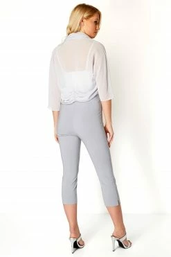 Roman Grey Ruched Hem Chiffon Bolero 12 Roman Grey Ruched Hem Chiffon Bolero -Roman Sales Shop unnamed file 12599