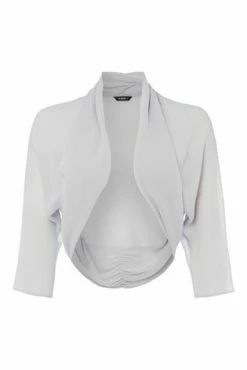 Roman Grey Ruched Hem Chiffon Bolero 14 Roman Grey Ruched Hem Chiffon Bolero -Roman Sales Shop unnamed file 12601