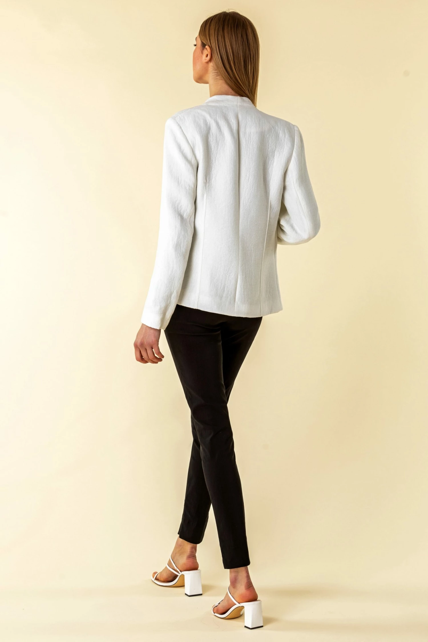 Roman Ivory Zip Detail Pleat Jacket 5 Roman Ivory Zip Detail Pleat Jacket - Image 3