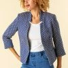 Roman Navy Jacquard Print Notch Neck Jacket 1 Roman Navy Jacquard Print Notch Neck Jacket -Roman Sales Shop unnamed file 12610