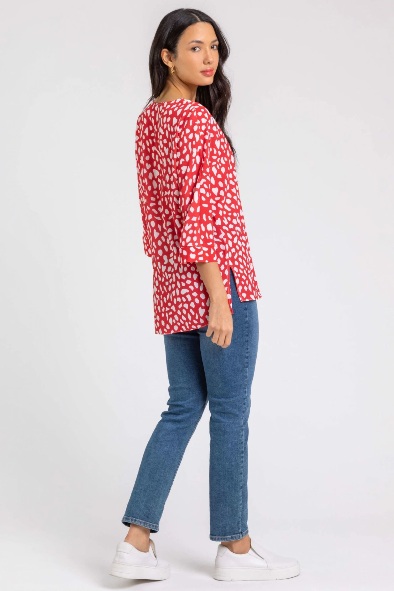 Roman Red Abstract Spot Button Detail Top 4 Roman Red Abstract Spot Button Detail Top - Image 2