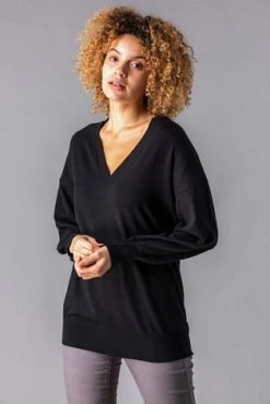 Roman Black V-Neck Long Sleeve Jumper -Roman Sales Shop unnamed file 12637