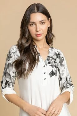 Roman White Floral Print Jersey Shirt 10 Roman White Floral Print Jersey Shirt -Roman Sales Shop unnamed file 12642