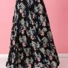 Roman Black Floral Shirred Waist Maxi Skirt 2 Roman Black Floral Shirred Waist Maxi Skirt -Roman Sales Shop unnamed file 12652