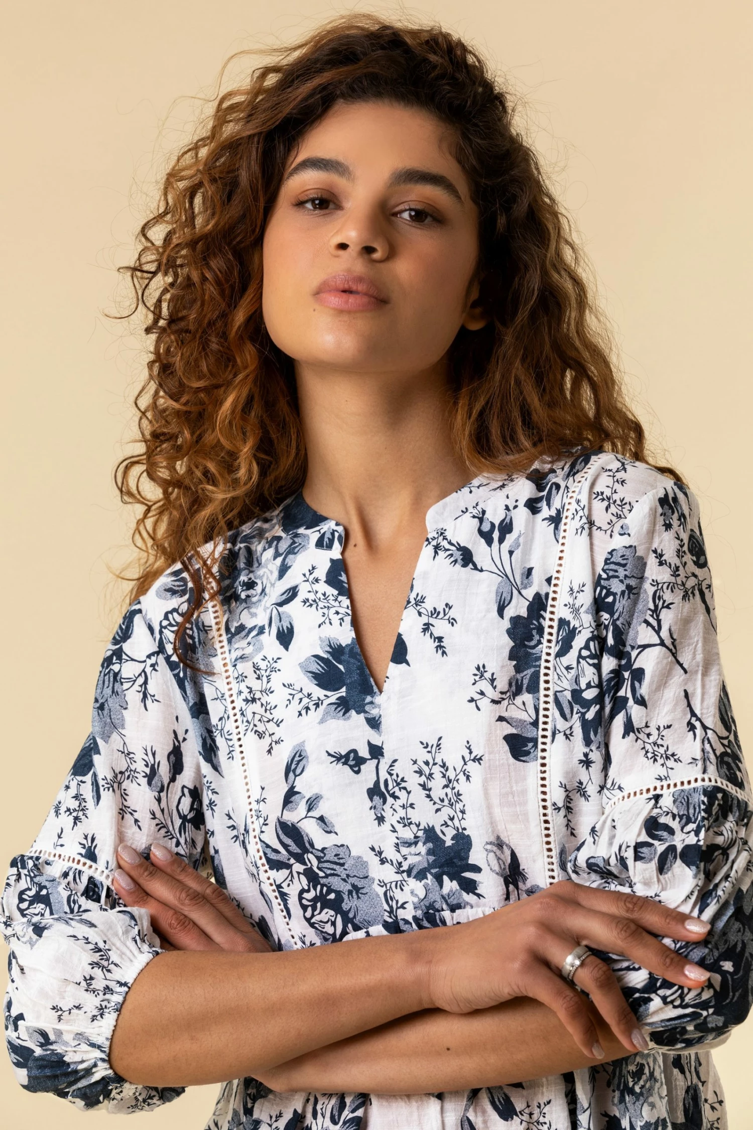 Roman Multi Floral Print Tiered Top 6 Roman Multi Floral Print Tiered Top - Image 4