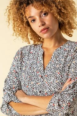 Roman Black Animal Heart Print Hanky Hem Shirt 10 Roman Black Animal Heart Print Hanky Hem Shirt -Roman Sales Shop unnamed file 12666