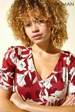 Roman Purple Lily Print Tea Dress 10 Roman Purple Lily Print Tea Dress -Roman Sales Shop unnamed file 127