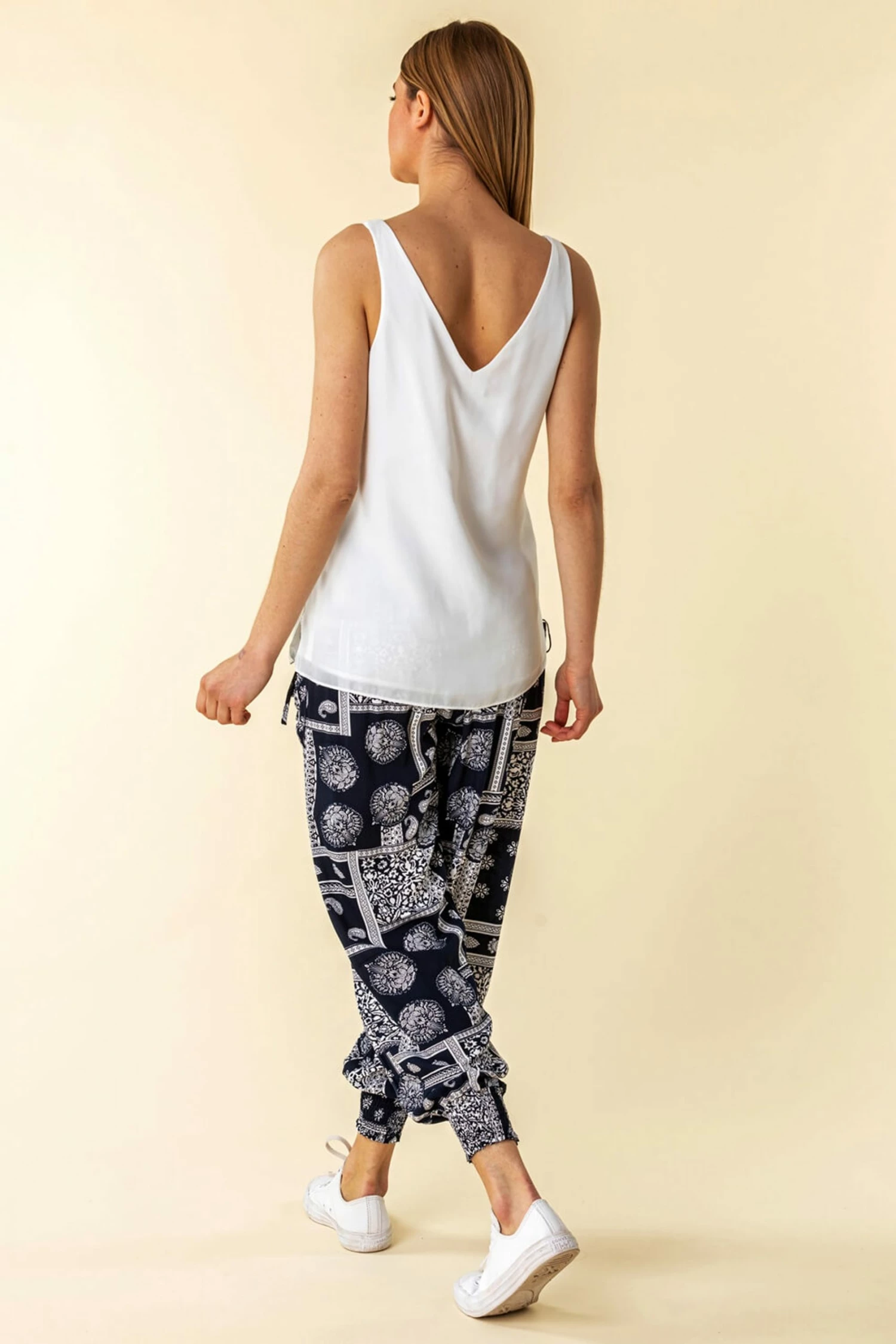 Roman Cream V-Neck Sleeveless Vest Top 4 Roman Cream V-Neck Sleeveless Vest Top - Image 2