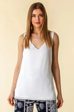 Roman Cream V-Neck Sleeveless Vest Top 9 Roman Cream V-Neck Sleeveless Vest Top -Roman Sales Shop unnamed file 12718