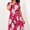 Roman Pink Petite Floral Print Belted Shirt Dress -Roman Sales Shop unnamed file 1272