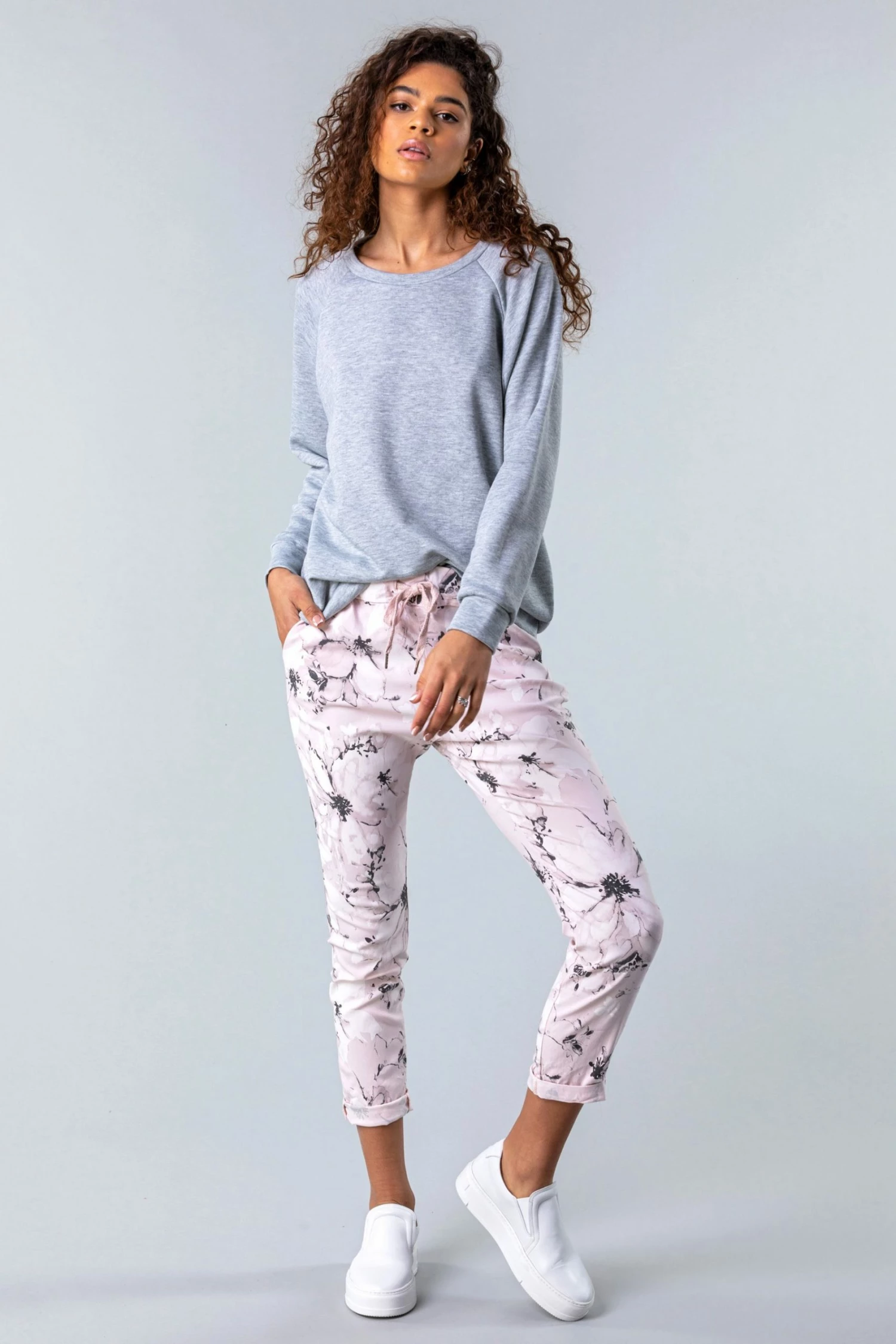 Roman Pink Floral Stretch Lounge Jogger 5 Roman Pink Floral Stretch Lounge Jogger - Image 3