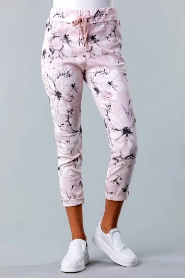 Roman Pink Floral Stretch Lounge Jogger 7 Roman Pink Floral Stretch Lounge Jogger - Image 5