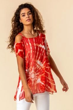 Roman Red Cold Shoulder Tie Dye Print Top 11 Roman Red Cold Shoulder Tie Dye Print Top -Roman Sales Shop unnamed file 12748