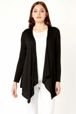 Roman Black Waterfall Front Jersey Cardigan