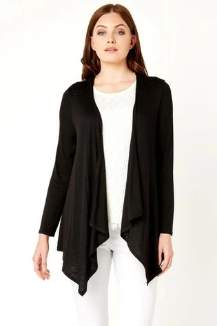 Roman Black Waterfall Front Jersey Cardigan 7 Roman Black Waterfall Front Jersey Cardigan - Image 5