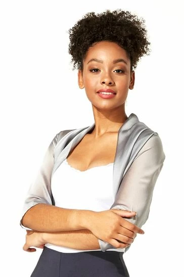 Roman Gold Ruched Hem Chiffon Bolero Jacket 8 Roman Gold Ruched Hem Chiffon Bolero Jacket - Image 6