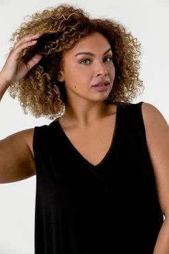 Roman Black Curve Plain V-Neck Vest Top 10 Roman Black Curve Plain V-Neck Vest Top -Roman Sales Shop unnamed file 12795