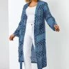 Roman Blue Curve Geo Patchwork Print Longline Kimono -Roman Sales Shop unnamed file 12808
