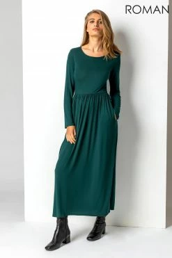 Roman Green Long Sleeve Jersey Maxi Dress 10 Roman Green Long Sleeve Jersey Maxi Dress -Roman Sales Shop unnamed file 12825