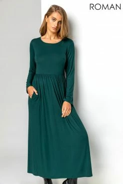 Roman Green Long Sleeve Jersey Maxi Dress 11 Roman Green Long Sleeve Jersey Maxi Dress -Roman Sales Shop unnamed file 12826