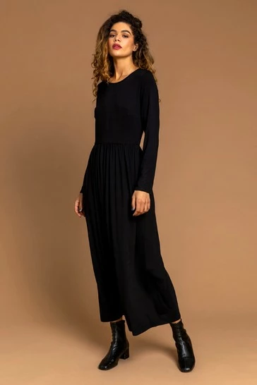 Roman Green Long Sleeve Jersey Maxi Dress 8 Roman Green Long Sleeve Jersey Maxi Dress - Image 6