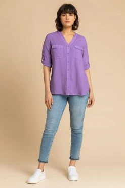Roman Purple Plain Utility Button Through Shirt 10 Roman Purple Plain Utility Button Through Shirt -Roman Sales Shop unnamed file 12847