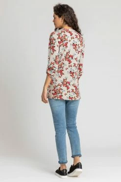 Roman Brown Butterfly Print Pintuck Jersey Shirt 8 Roman Brown Butterfly Print Pintuck Jersey Shirt -Roman Sales Shop unnamed file 12878