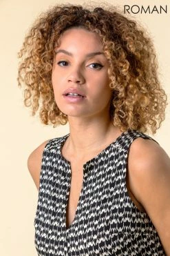 Roman Black Notch Neck Printed Shift Dress 10 Roman Black Notch Neck Printed Shift Dress -Roman Sales Shop unnamed file 12896