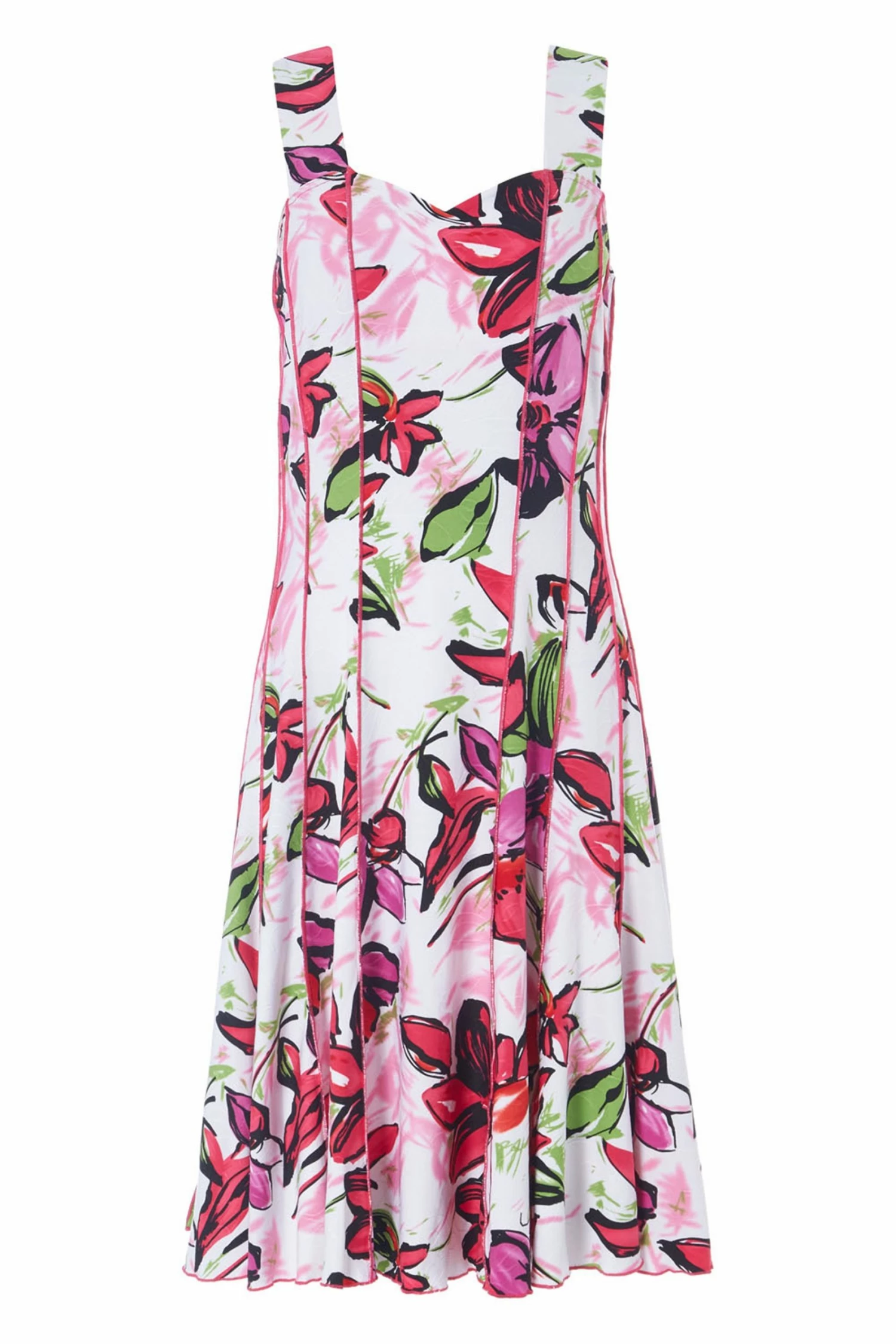 Roman Pink Floral Print Panel Fit And Flare Dress 6 Roman Pink Floral Print Panel Fit And Flare Dress - Image 4