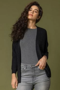 Roman Black Tape Yarn Detail Cardigan