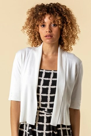 Roman Navy Button Detail Collared Shrug 8 Roman Navy Button Detail Collared Shrug - Image 6